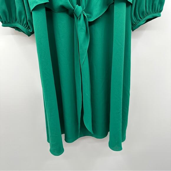 Anthropologie Maeve Valparaiso Emerald Green‎ Tie Front Midi Dress Size 10 - Picture 3 of 9